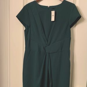 Ann Taylor Emerald Green Short-Sleeved Dress